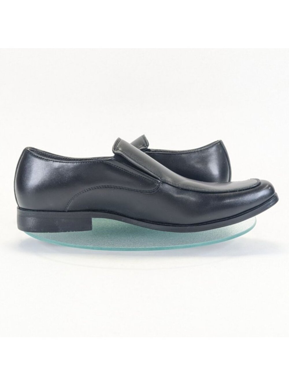 Perry Ellis Mens Black Vegan Leather Slip-On Dress Loafers Size 10.5 Wide - Picture 6 of 11